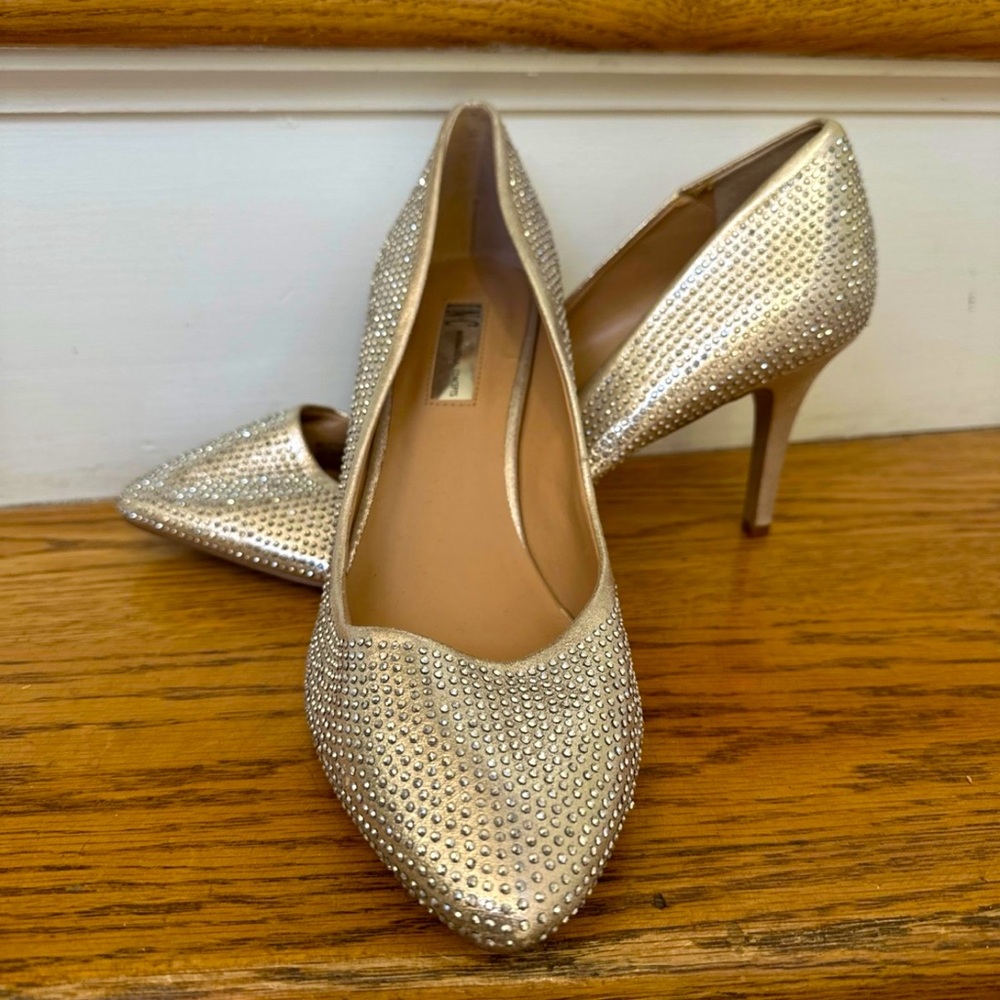 INC international concepts silver crystal/rhinestone heels size 11